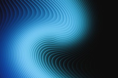 Soyut mavi çizgiler koyu renk arkaplanlı.