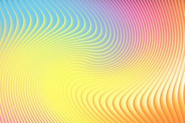 Merkezden yayılan soyut renkli dalgalı çizgiler