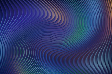 Soyut kıvrımlı mavi ve mor renkli arka plan, yanardöner renklerle.