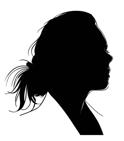 Vrouw Silhouet Een Witte Achtergrond Stockfoto