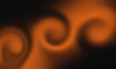 Soyut turuncu girdaplar karanlık bir arkaplan karşısında dinamik bir tasarım oluşturur.