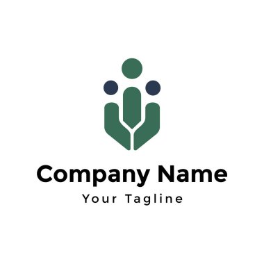 Soyut logo tasarımı şirket markalaşması için birlik ve işbirliğini temsil ediyor.