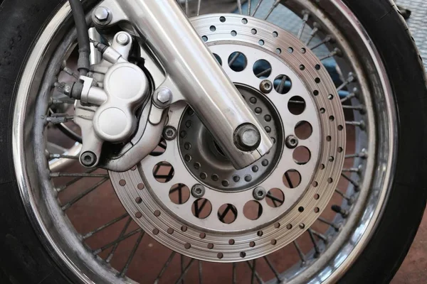 Wheel Detail Motorcycle Disc Brake Royalty Free Stock Photos
