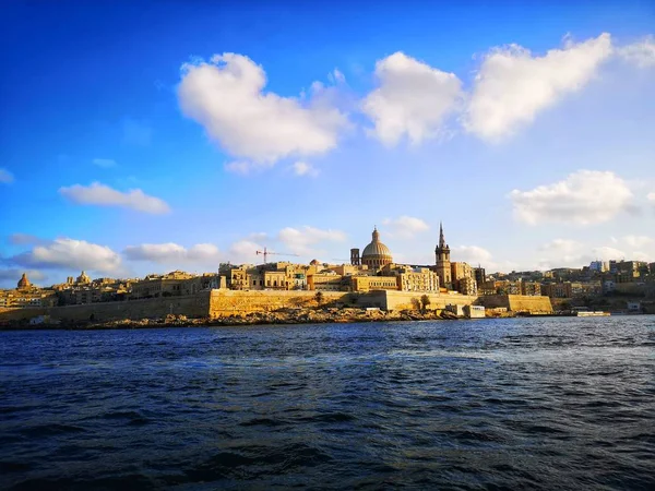 Kilátás Tengerből Valletta — Stock Fotó