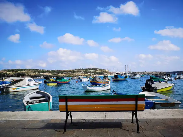 Utsikt Över Marsaxlokks Hamn Malta — Stockfoto