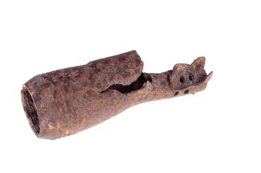 Beyaz bir arka plan üzerinde Yırtık mayın İkinci Dünya Savaşı