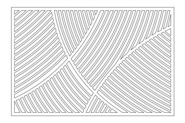 Dekoratif kart kesme. Geometrik Doğrusal model. Lazer paneli kesilmiş. Oranı 2:3. Vektör çizim.