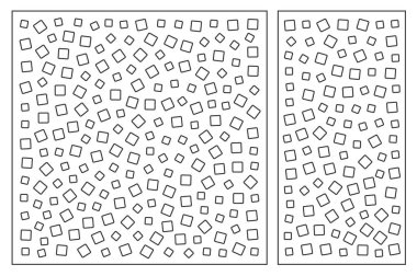 Dekoratif kart kesme için ayarlayın. Kare modeli tekrarlamak. Lazer paneli kesilmiş. Oranı 1:1, 1:2. Vektör çizim.