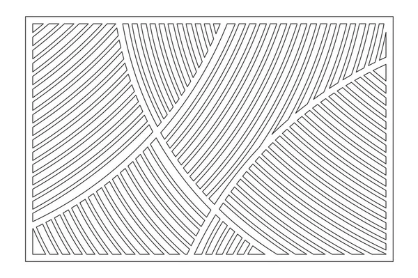 Dekoratif kart kesme. Geometrik Doğrusal model. Lazer paneli kesilmiş. Oranı 2:3. Vektör çizim.