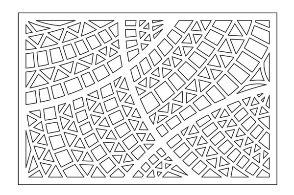Tarjeta decorativa para cortar. Patrón étnico geométrico. Panel de corte por láser. Relación 2: 3. Ilustración vectorial . — Archivo Imágenes Vectoriales