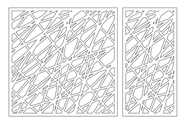 Set decorativo de corte por láser. panel de madera. Elegante patrón abstracto geométrico moderno. Relación 1: 2, 1: 1. Ilustración vectorial . — Vector de stock