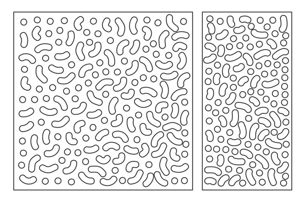 Dekoratif kart kesme için ayarlayın. Puan modeli tekrarlamak. Lazer paneli kesilmiş. Oranı 1:1, 1:2. Vektör çizim.