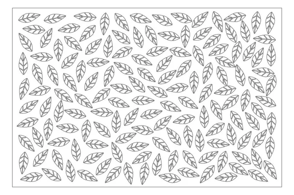Dekoratif kart kesme. Yaprakları modeli tekrarlamak. Lazer paneli kesilmiş. Oranı 2:3. Vektör çizim.