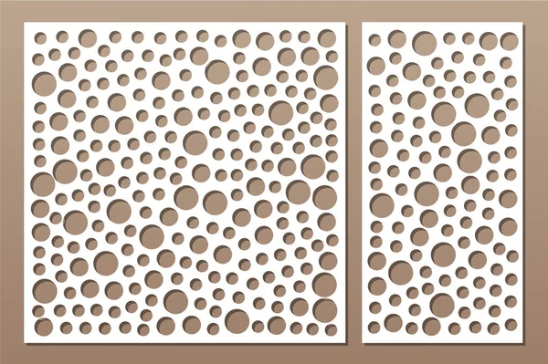 Dekoratif kart kesme için ayarlayın. Puan modeli tekrarlamak. Lazer paneli kesilmiş. Oranı 1:1, 1:2. Vektör çizim.