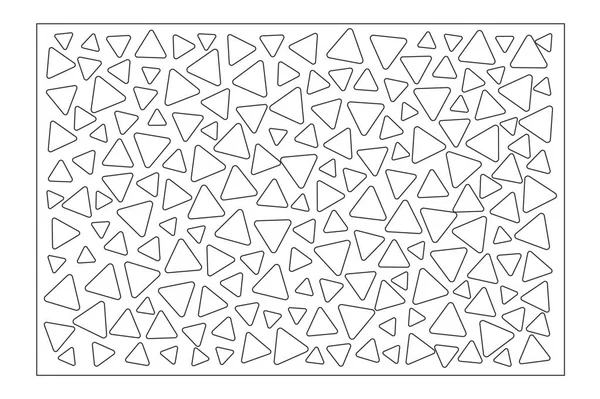 Cartão decorativo para cortar. Repita o padrão de triângulos. Painel de corte a laser. Razão 2: 3. Ilustração vetorial . —  Vetores de Stock