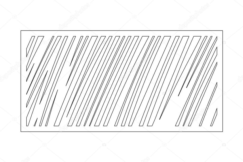 Decorative card for cutting. Geometric linear pattern. Laser cut panel. Ratio 1:2. Vector illustration.