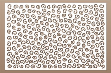 Dekoratif kart kesme. Doodle tarzı desen. Lazer paneli kesilmiş. Oranı 2:3. Vektör çizim.