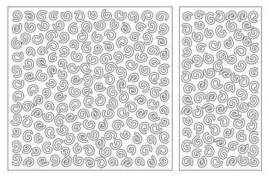 Dekoratif kart kesme için ayarlayın. Doodle tarzı desen. Lazer paneli kesilmiş. Oranı 1:1, 1:2. Vektör çizim.