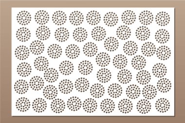 Dekoratif kart kesme. Nokta modeli tekrarlamak. Lazer paneli kesilmiş. Oranı 2:3. Vektör çizim.
