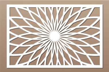Kesim için şablon. Çiçek, geometrik desen. Lazer kesim. Oranı 2:3 ayarlayın. Vektör çizim