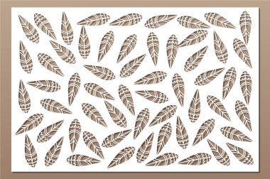 Dekoratif kart kesme. Etnik ulusal desen. Lazer paneli kesilmiş. Oranı 2:3. Vektör çizim.