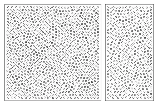 Dekoratif kart kesme için ayarlayın. Nokta modeli tekrarlamak. Lazer paneli kesilmiş. Oranı 1:1, 1:2. Vektör çizim.