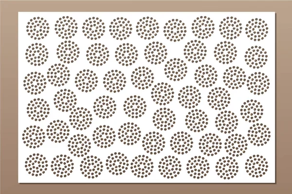 Dekoratif kart kesme. Nokta modeli tekrarlamak. Lazer paneli kesilmiş. Oranı 2:3. Vektör çizim.