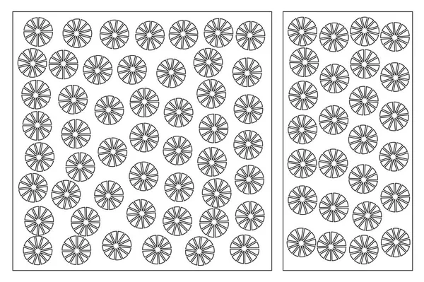 Dekoratif kart kesme için ayarlayın. Etnik dekoratif desen. Lazer paneli kesilmiş. Oranı 1:1, 1:2. Vektör çizim.