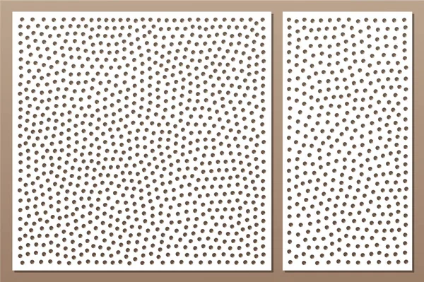 Dekoratif kart kesme için ayarlayın. Nokta modeli tekrarlamak. Lazer paneli kesilmiş. Oranı 1:1, 1:2. Vektör çizim.