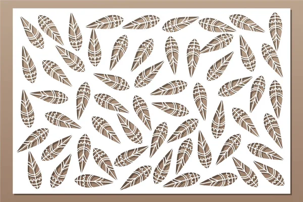 Dekoratif kart kesme. Etnik ulusal desen. Lazer paneli kesilmiş. Oranı 2:3. Vektör çizim.