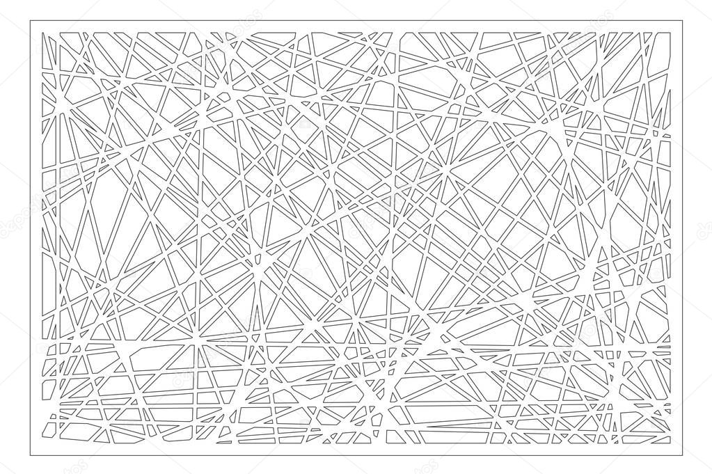 Decorative panel laser cutting. wooden panel. Elegant modern geometric abstract pattern. Ratio 2:3. Vector illustration.