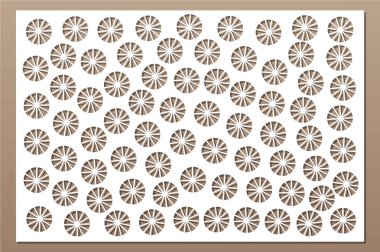 Dekoratif kart kesme. Etnik dekoratif desen. Lazer paneli kesilmiş. Oranı 2:3. Vektör çizim.