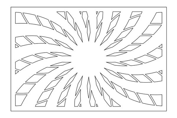 Plantilla para cortar. Flor, patrón geométrico. Corte por láser. Relación de ajuste 2: 3. Ilustración vectorial — Archivo Imágenes Vectoriales