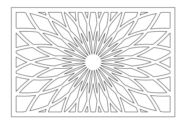 Kesim için şablon. Çiçek, geometrik desen. Lazer kesim. Oranı 2:3 ayarlayın. Vektör çizim.