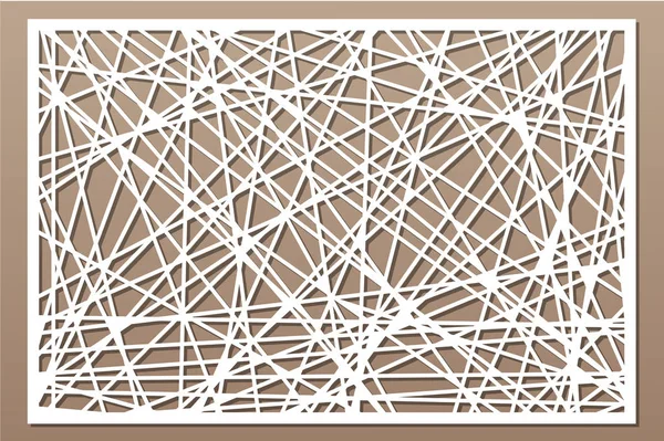 Dekoratif panel lazer kesim. ahşap panel. Zarif modern geometrik soyut desen. Oranı 2:3. Vektör çizim.