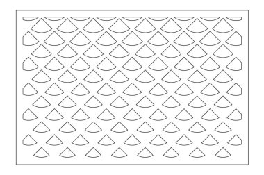 Kesme lazer veya çizici için dekoratif kartı. Çapraz kare desen paneli. Lazer kesim. Oranı 2:3. Vektör çizim.