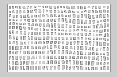 Kesme lazer veya çizici için dekoratif kartı. Doodle Mesh desen paneli. Lazer kesim. Oranı 2:3. Vektör çizim.