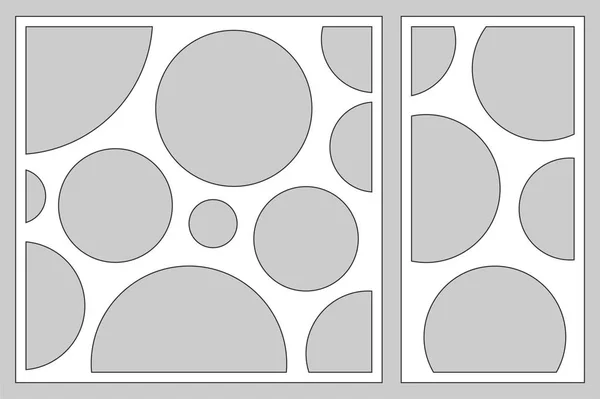 用于切割激光或绘图仪的装饰卡集 几何艺术圈图案面板 激光切割 矢量插图 — 图库矢量图片