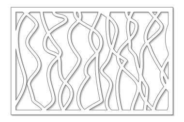 Kesim için şablon. Soyut hat, geometrik desen. Lazer kesim. Oranı 2:3 ayarlayın. Vektör çizim.