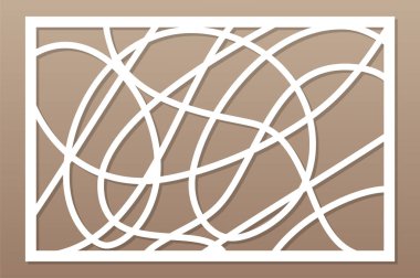 Template for cutting. Abstract line, geometric pattern. Laser cut. Set ratio 2:3. Vector illustration. clipart