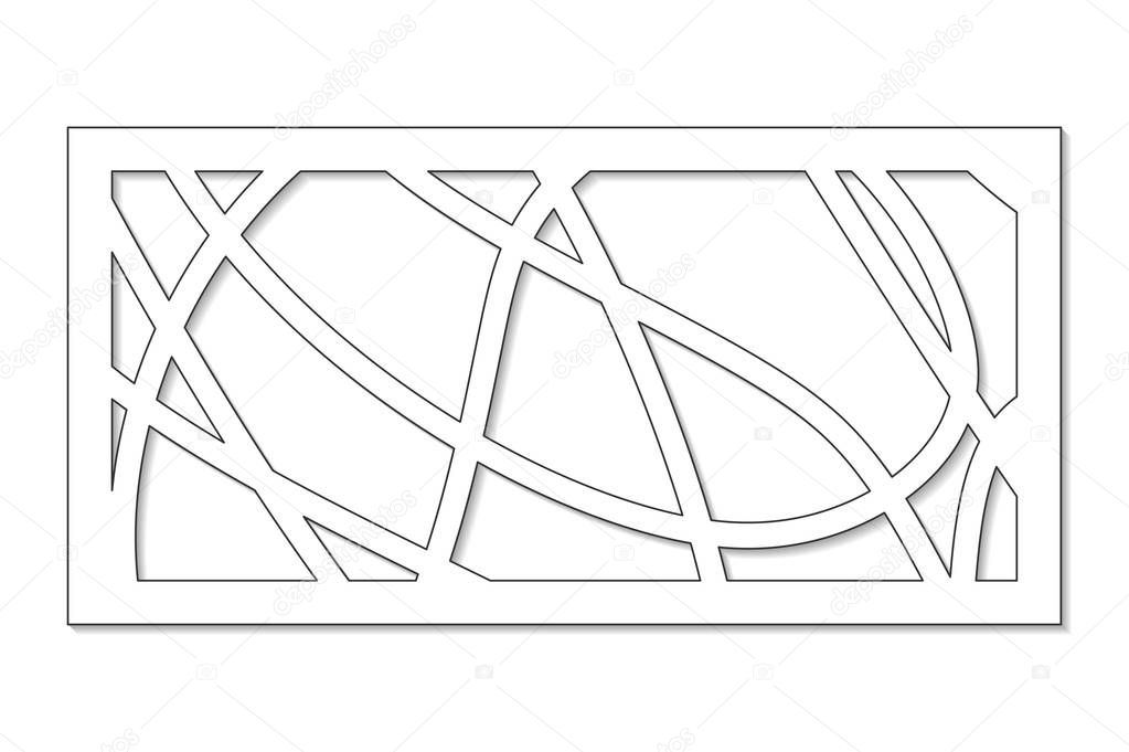 Template for cutting. Abstract line, geometric pattern. Laser cut. Set ratio 1:2. Vector illustration.