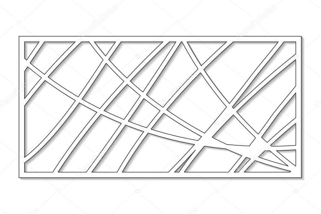 Template for cutting. Abstract line, geometric pattern. Laser cut. Set ratio 1:2. Vector illustration.