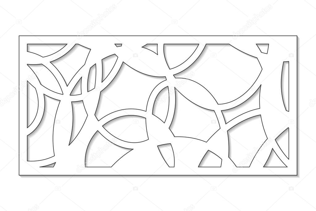Template for cutting. Abstract line, geometric pattern. Laser cut. Set ratio 1:2. Vector illustration.