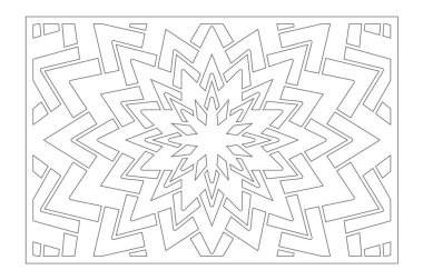 Dekoratif kart kesme için ayarlayın. Geometri, hat, çiçek deseni. Lazer paneli kesilmiş. Oranı 2:3. Vektör çizim.