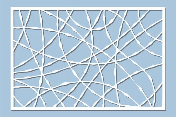 Set de tarjeta decorativa para cortar. Patrón de línea descendente. Panel de corte por láser. Relación 2: 3. Ilustración vectorial . — Archivo Imágenes Vectoriales