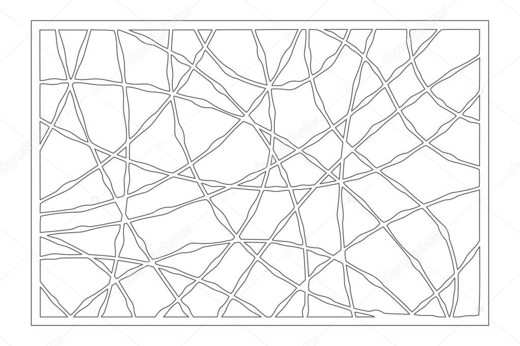 Set decorative card for cutting. Drop line pattern. Laser cut panel. Ratio 2:3. Vector illustration.
