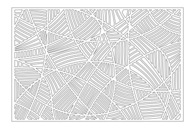 Dekoratif kart kesme için ayarlayın. Mozaik çizgi deseni. Lazer paneli kesilmiş. Oranı 2:3. Vektör çizim.