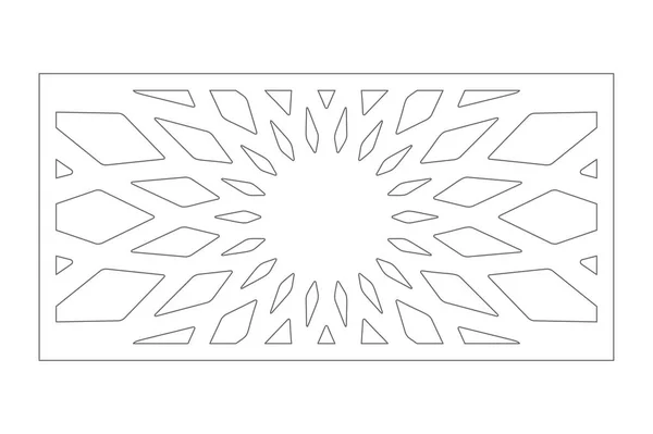 Dekoratif kart kesme için ayarlayın. Geometri, hat, çiçek deseni. Lazer paneli kesilmiş. Oran 1:2. Vektör çizim. — Stok Vektör