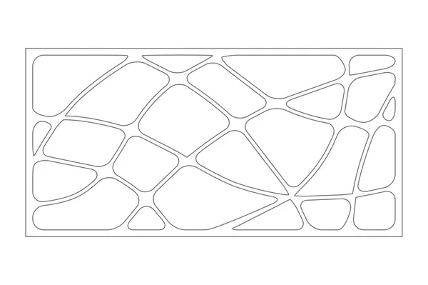 Set de tarjeta decorativa para cortar. Patrón lineal de onda. Panel de corte por láser. Relación 1: 2. Ilustración vectorial . — Archivo Imágenes Vectoriales