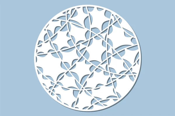 Set Dekorative Kreis Karte Zum Schneiden Abstraktes Lineares Muster Lasergeschnittenes — Stockvektor